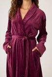 PJ Salvage Velvety Velour Robes in Navy and Bordeax