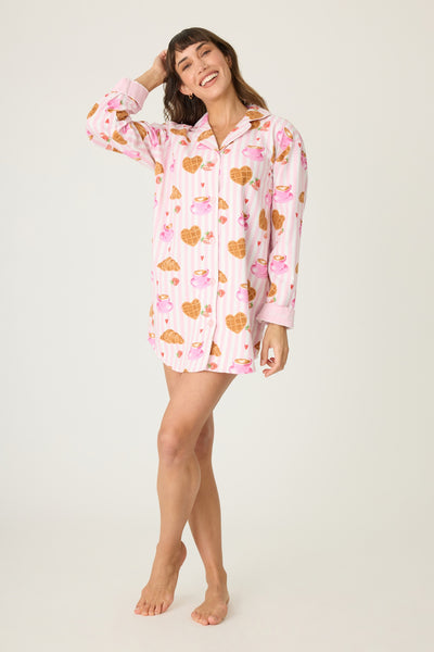 PJ Salvage Bf Brunch Club Flannel Nightshirt