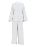 Fable & Eve Victoria Silver Grey Wide Leg Pajama Set - Lily Pad Lingerie