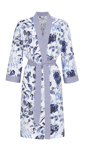 Ringella Blue Floral Wrap Robe