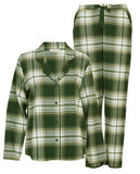 Cyberjammies Fern Flannel Pajama Set in Olive