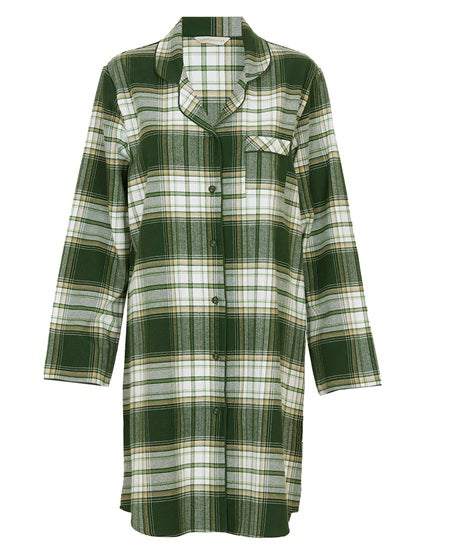Cyberjammies Fern Flannel Nightshirt in Olive