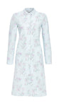 Ringella Blue Pink Floral Collared Zip Robe