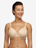 Chantelle Norah Comfort Lace Unlined Front Close Bra - Rose Beige & Black