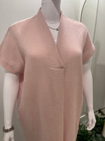 Diamond Tea S/S Long Crinkle Cotton Lounger - Shell Pink