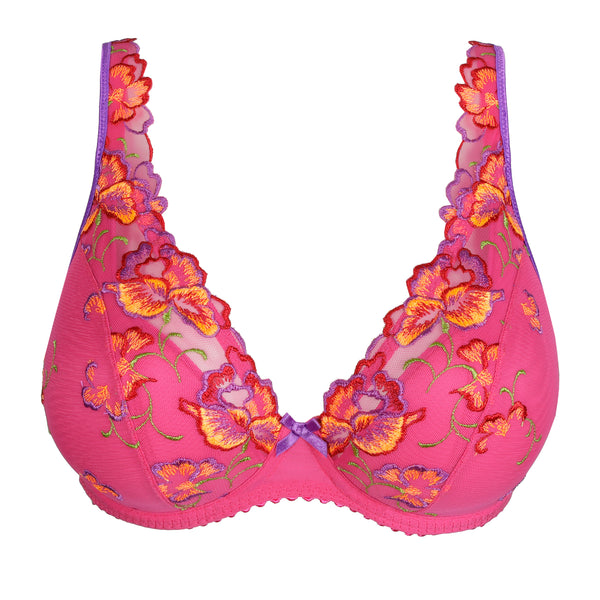 PrimaDonna Devdaha Half Padded Plunge Bra in Very Berry