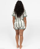 Fable & Eve Maida Vale Printed Stripe S/SLV Shorty Set (M left)