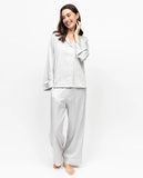 Fable & Eve Victoria Silver Grey Wide Leg Pajama Set - Lily Pad Lingerie