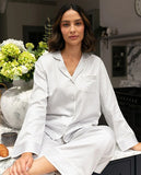 Fable & Eve Victoria Silver Grey Wide Leg Pajama Set - Lily Pad Lingerie
