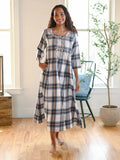 April Cornell Sky Plaid Caftan - Lily Pad Lingerie
