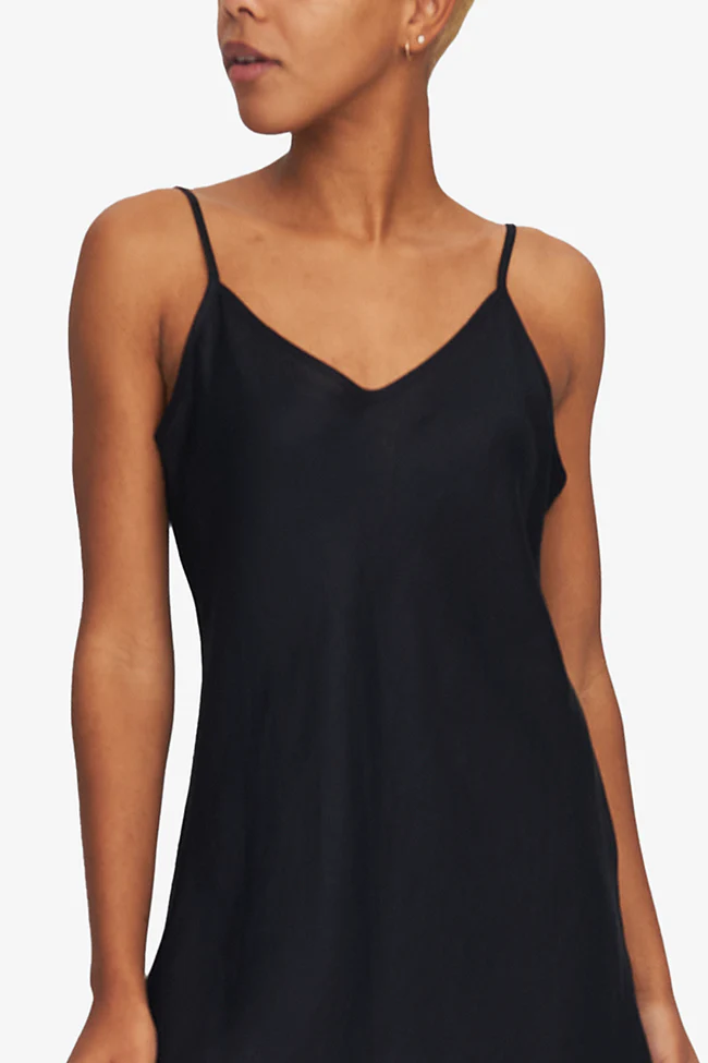 Black slip dress short hotsell