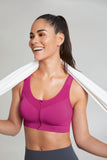 Anita Easy Move Zip Sports Bra in Candy Pink & Carbon Grey - Lily Pad Lingerie