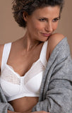 Anita Orely Support Wirefree Bra in White - Lily Pad Lingerie