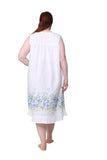 La Cera Floral Edge Cotton Gown - Lily Pad Lingerie