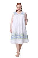 La Cera Floral Edge Cotton Gown - Lily Pad Lingerie