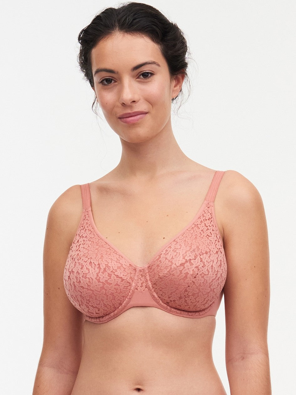 Seamless Bra with Lace Overlay