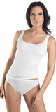 Hanro Cotton Seamless Tank Top - Back, Nude, White - Lily Pad Lingerie