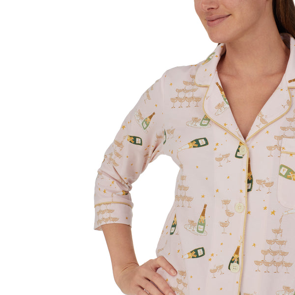BedHead Champagne Tower - L/S Classic Cropped PJ Set