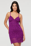 Fleur't All Lace Slip & Panty - Dark Orchid