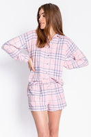 PJ Salvage Mad for Plaid L/SLv Short PJ Set