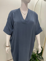 Diamond Tea Crinkle Poly Caftan - Indigo